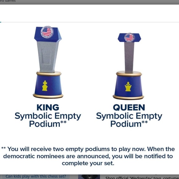 Battle For The White House 2020 Collector's Edition Chess Set Board Game - Picture 5 of 5